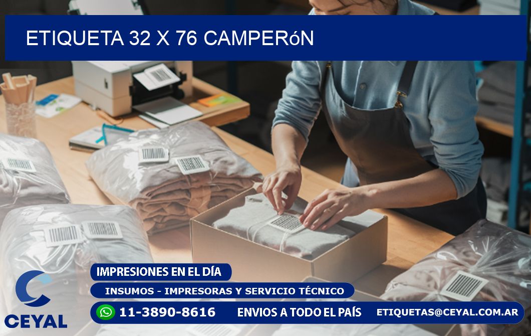 Etiqueta 32 x 76 camperón