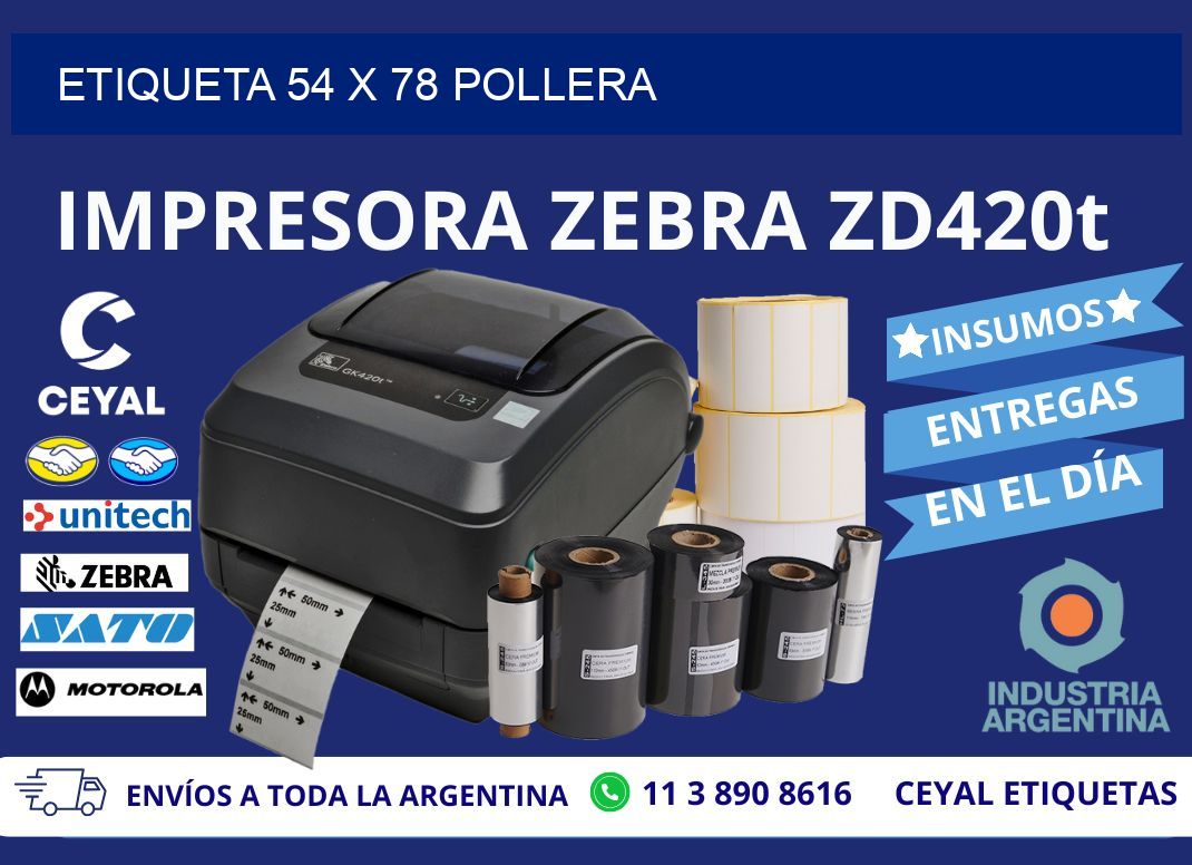 Etiqueta 54 x 78 pollera