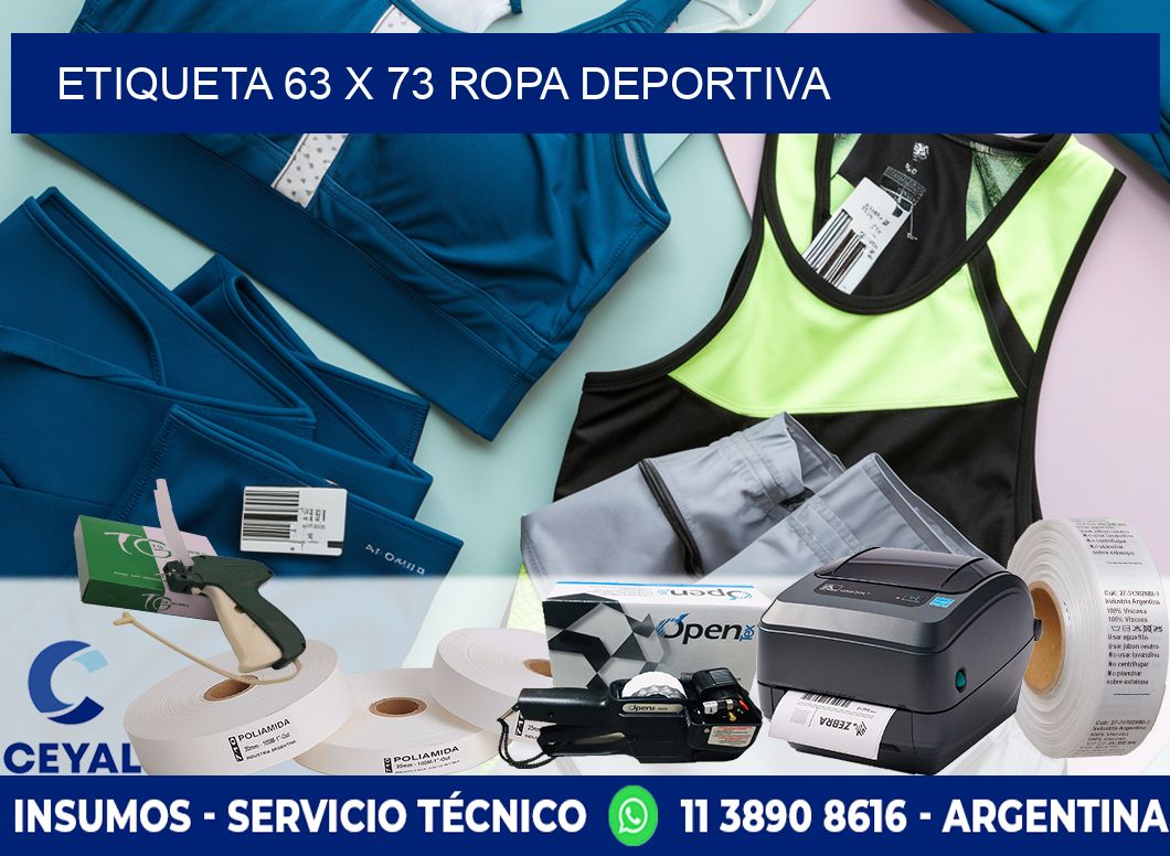 Etiqueta 63 x 73 ropa deportiva