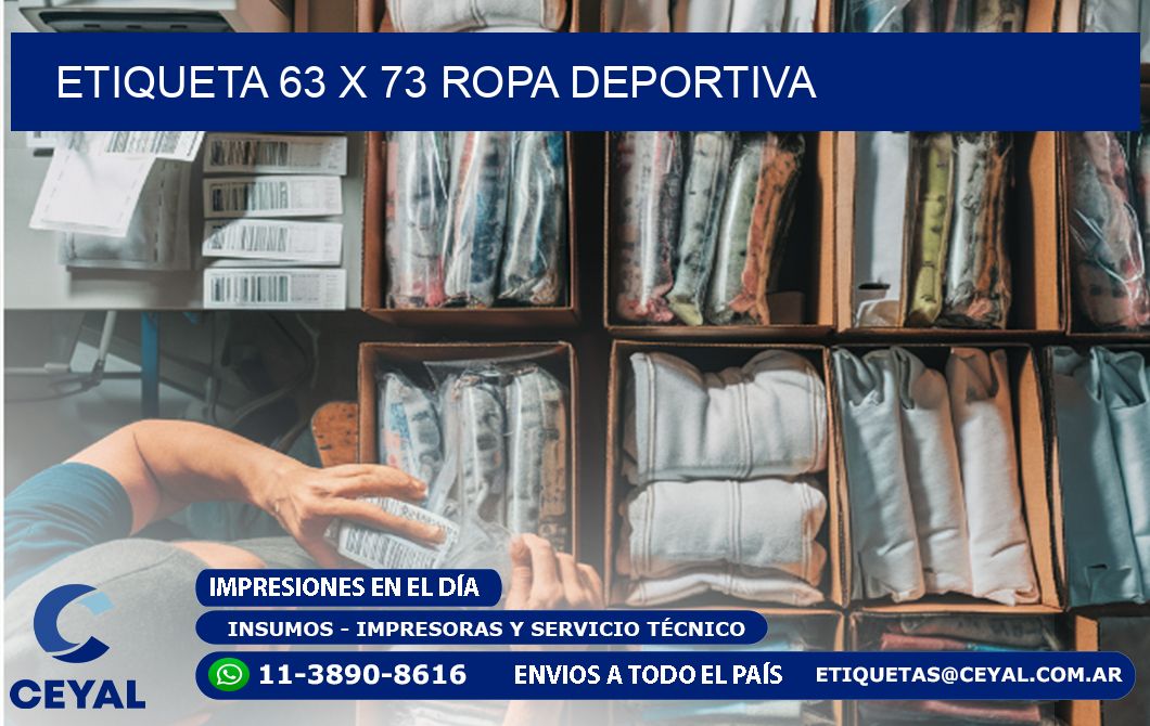 Etiqueta 63 x 73 ropa deportiva