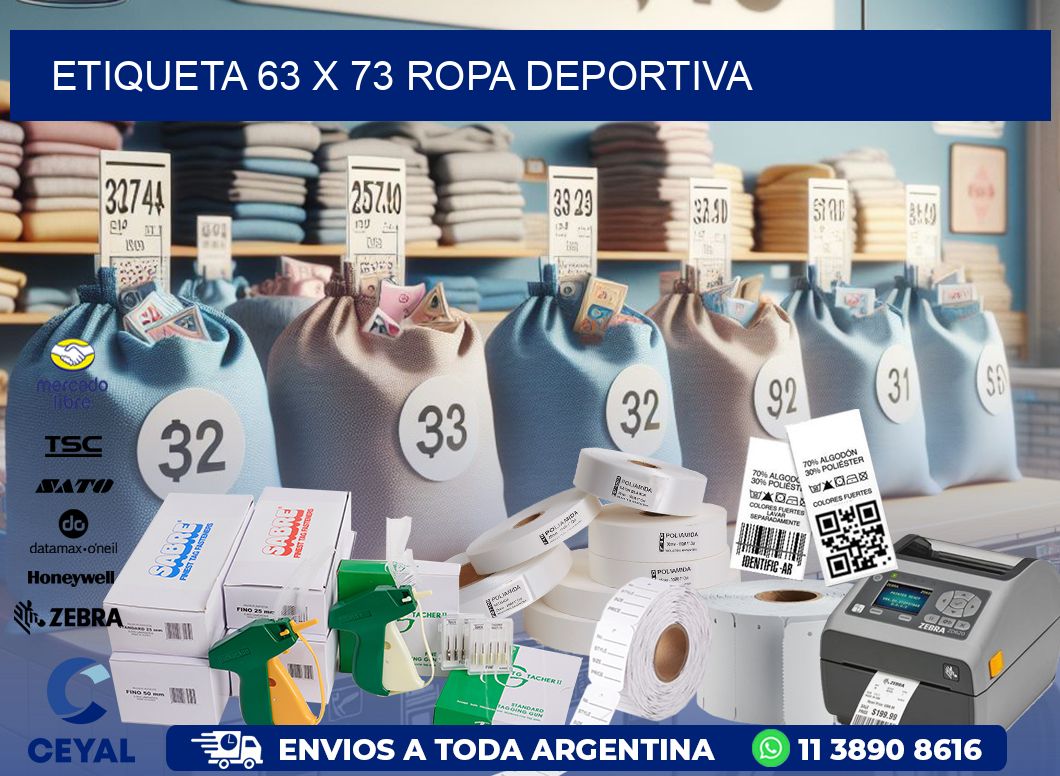 Etiqueta 63 x 73 ropa deportiva