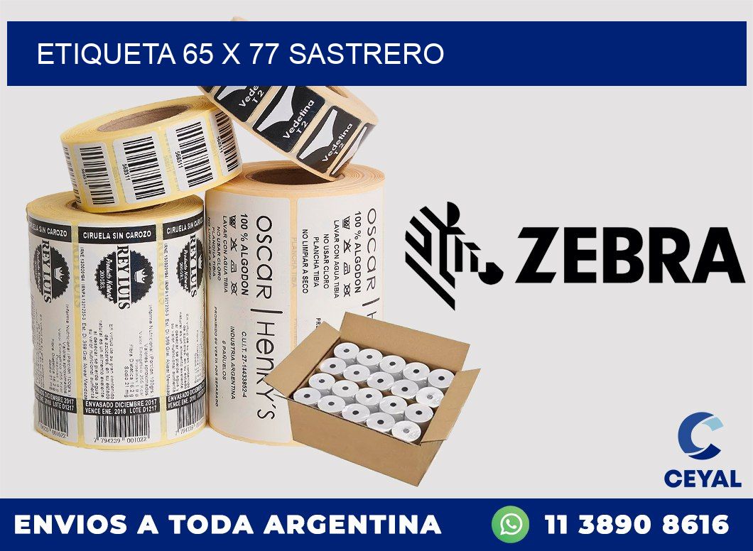 Etiqueta 65 x 77 sastrero