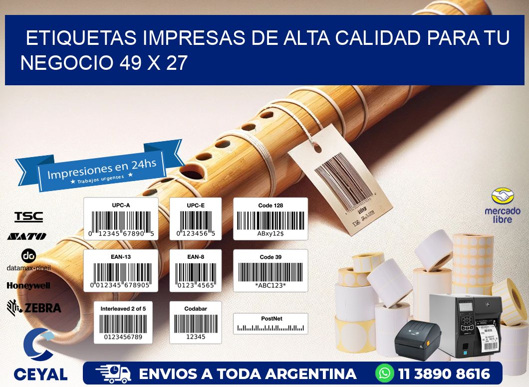 Etiquetas Impresas de Alta Calidad para tu Negocio 49 x 27