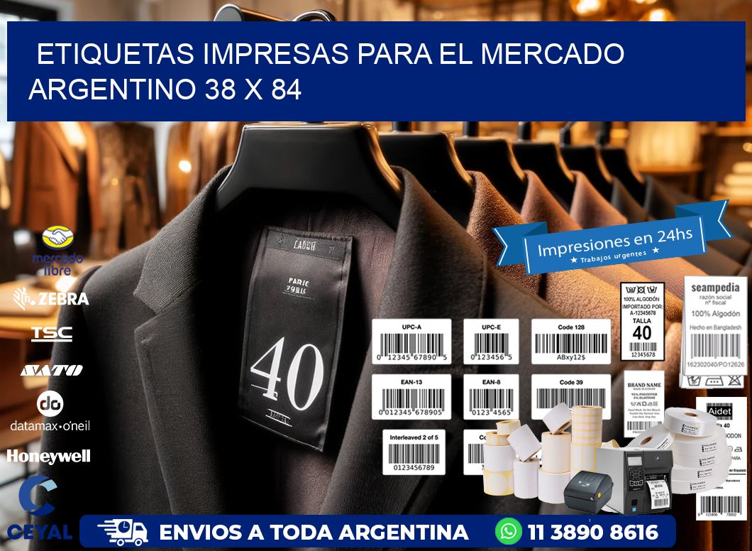 Etiquetas Impresas para el Mercado Argentino 38 x 84