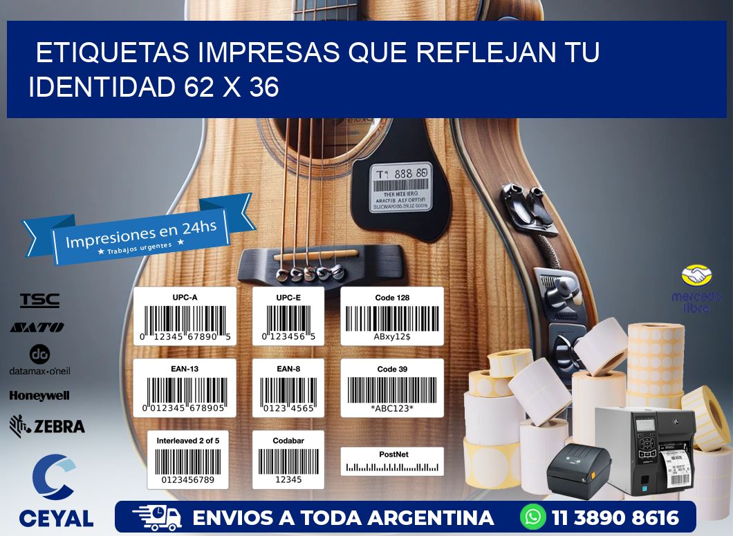 Etiquetas Impresas que Reflejan tu Identidad 62 x 36