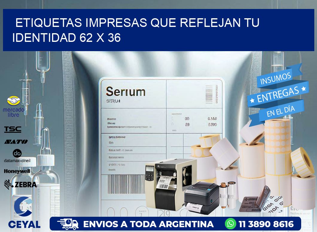 Etiquetas Impresas que Reflejan tu Identidad 62 x 36