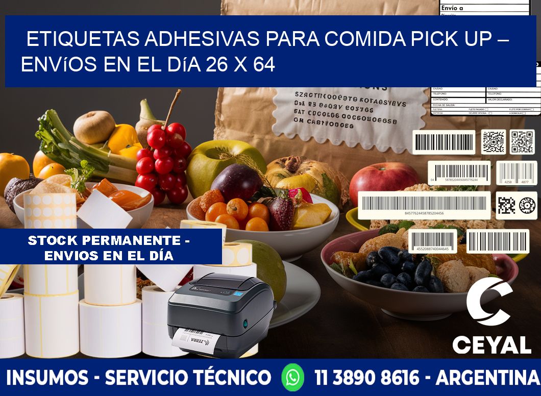 Etiquetas adhesivas para comida pick up – Envíos en el día 26 x 64