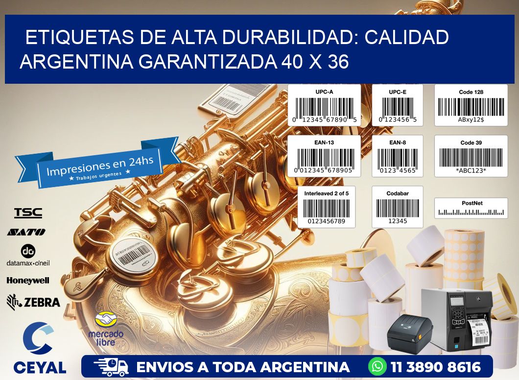 Etiquetas de Alta Durabilidad: Calidad Argentina Garantizada 40 x 36