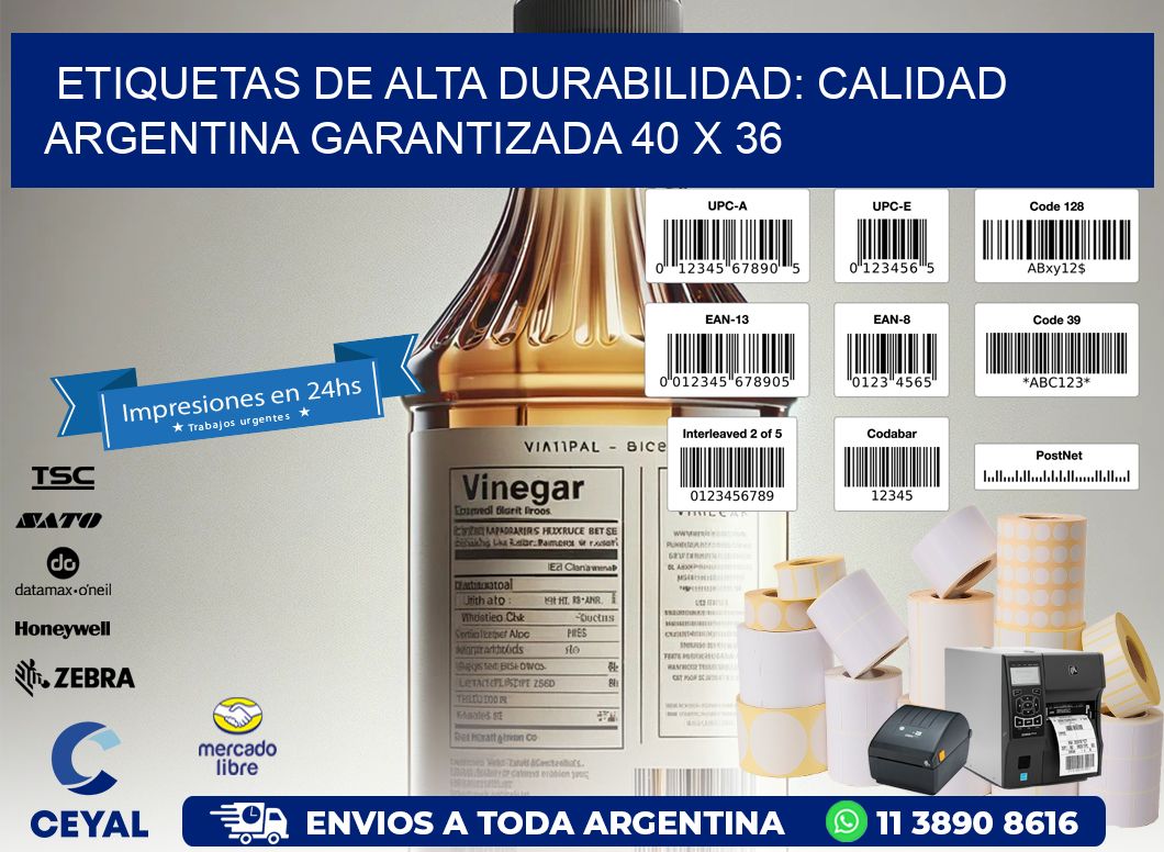 Etiquetas de Alta Durabilidad: Calidad Argentina Garantizada 40 x 36