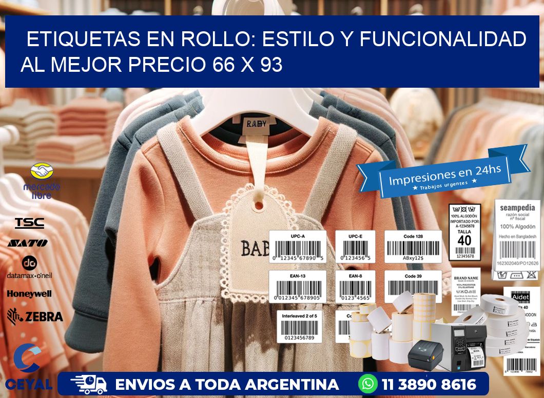 Etiquetas en Rollo: Estilo y Funcionalidad al Mejor Precio 66 x 93