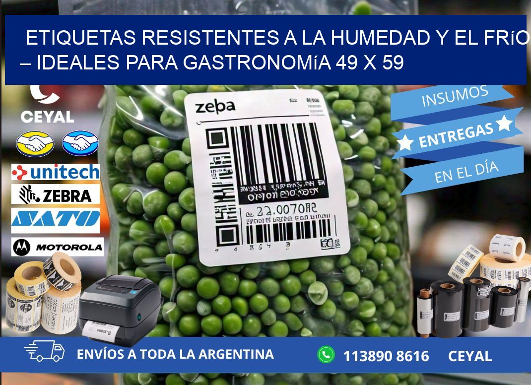 Etiquetas resistentes a la humedad y el frío – Ideales para gastronomía 49 x 59