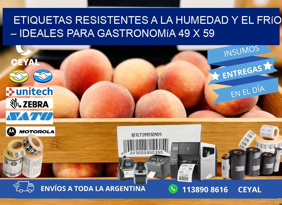 Etiquetas resistentes a la humedad y el frío – Ideales para gastronomía 49 x 59