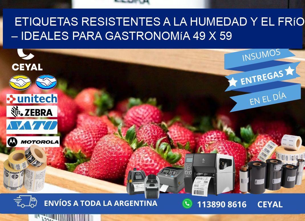 Etiquetas resistentes a la humedad y el frío – Ideales para gastronomía 49 x 59