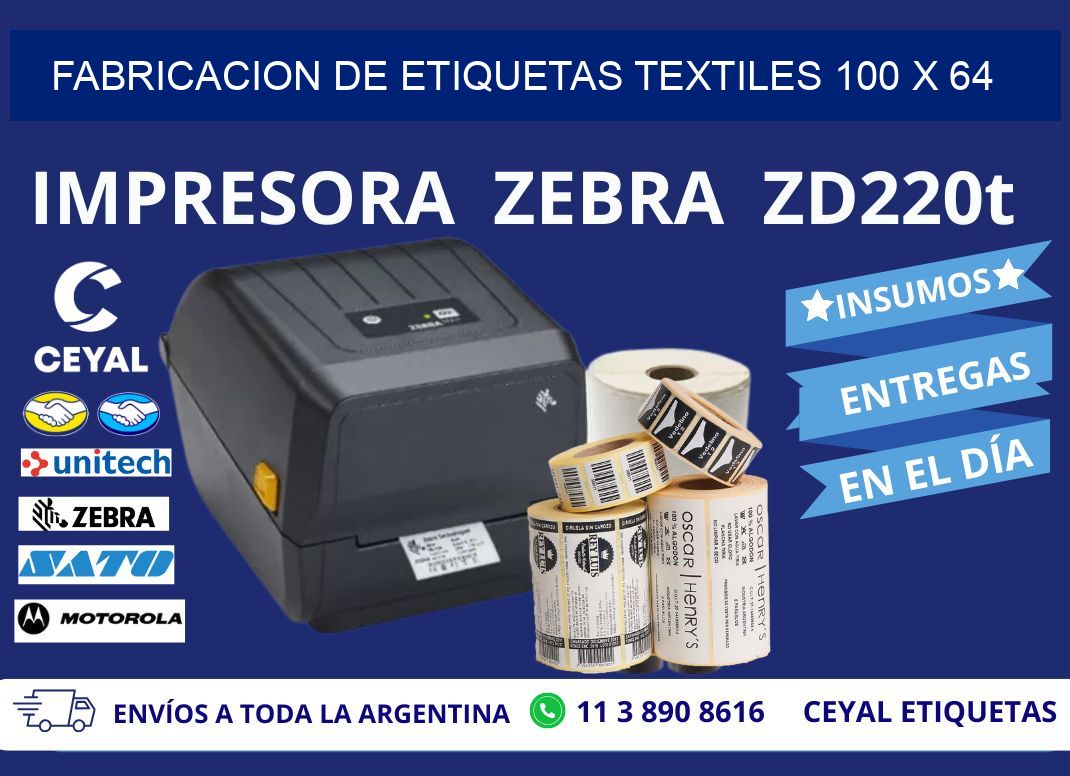 FABRICACION DE ETIQUETAS TEXTILES 100 x 64