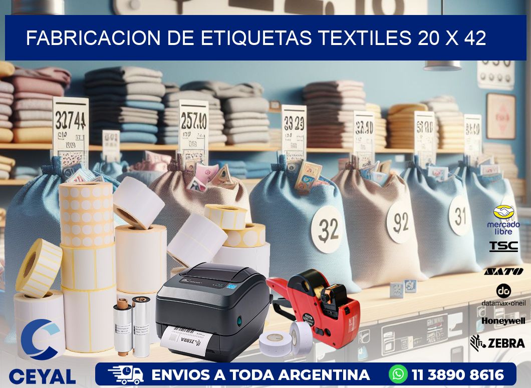 FABRICACION DE ETIQUETAS TEXTILES 20 x 42