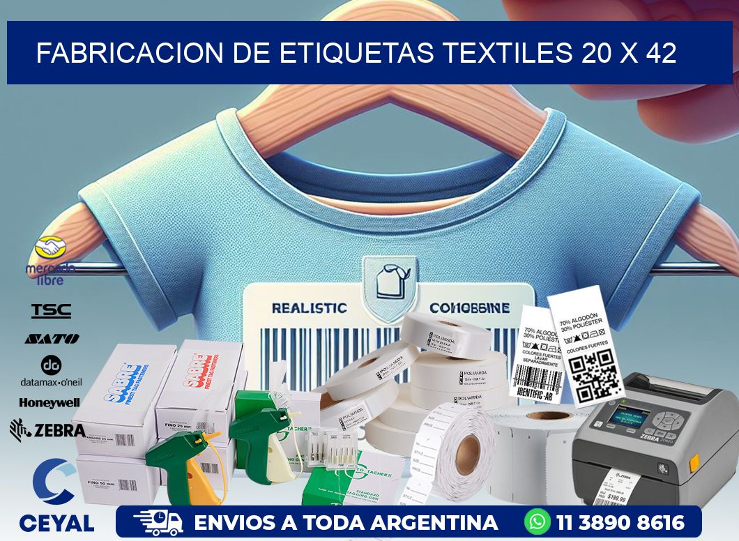 FABRICACION DE ETIQUETAS TEXTILES 20 x 42