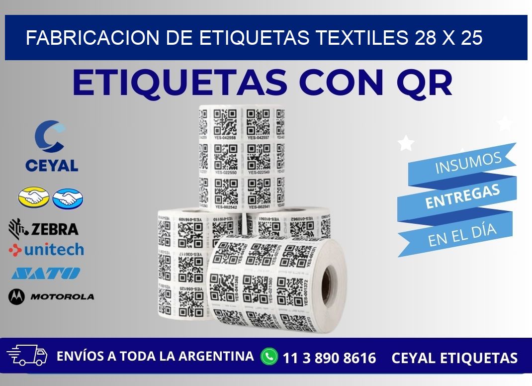 FABRICACION DE ETIQUETAS TEXTILES 28 x 25