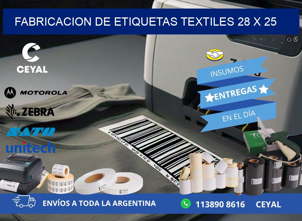 FABRICACION DE ETIQUETAS TEXTILES 28 x 25