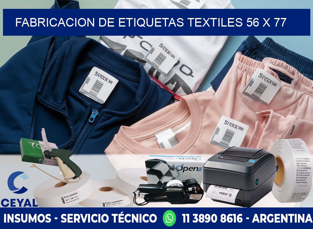 FABRICACION DE ETIQUETAS TEXTILES 56 x 77