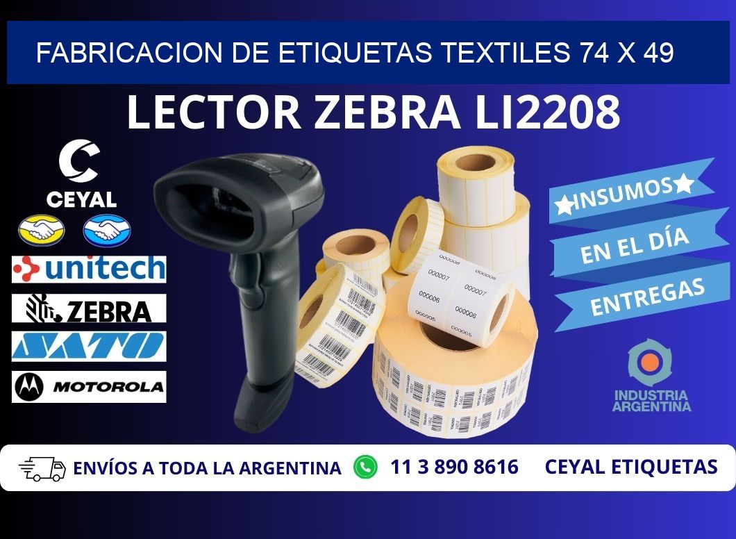 FABRICACION DE ETIQUETAS TEXTILES 74 x 49