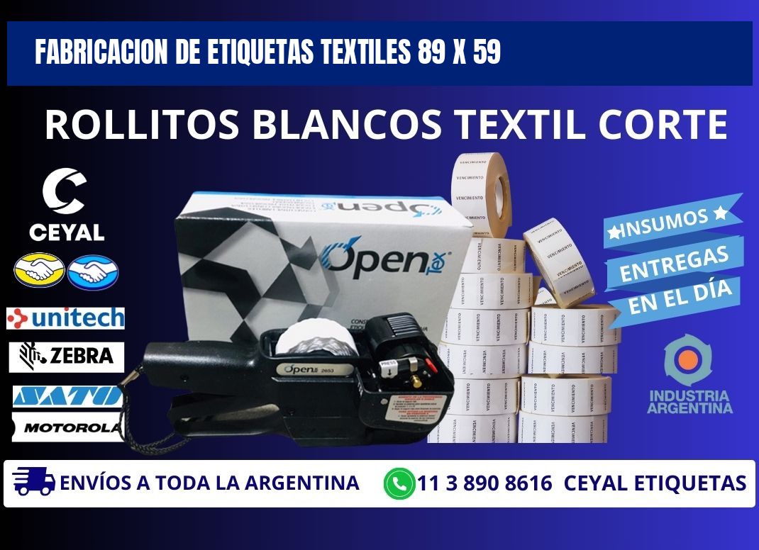 FABRICACION DE ETIQUETAS TEXTILES 89 x 59