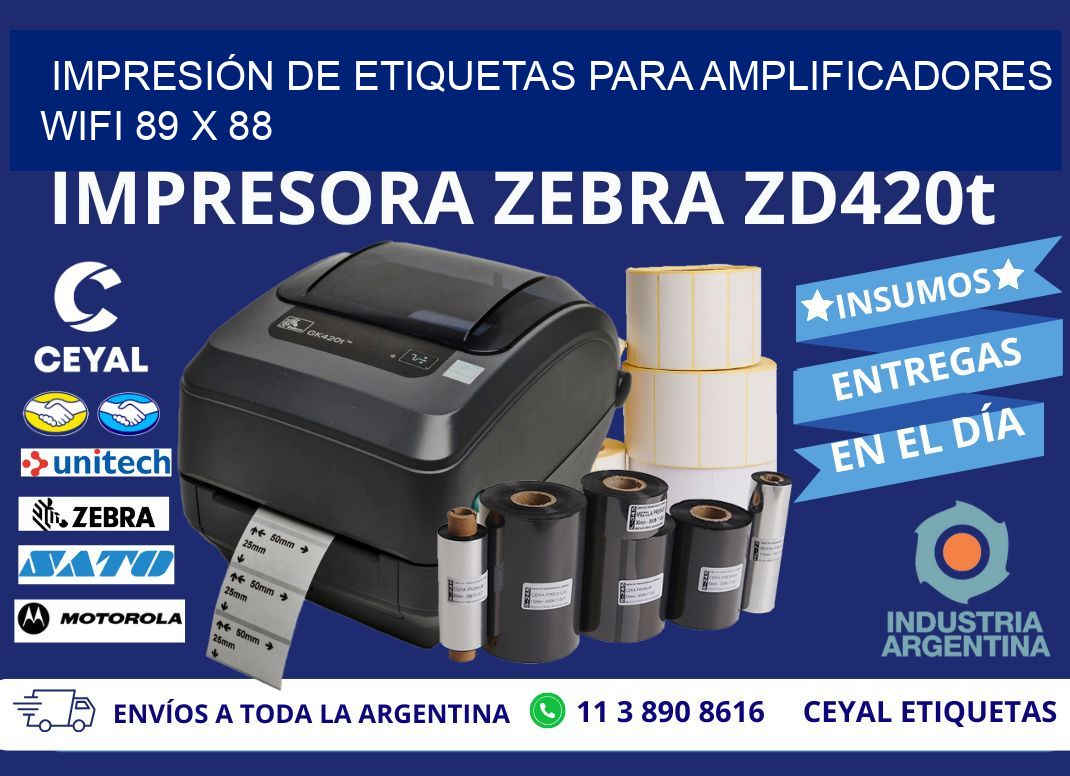 IMPRESIÓN DE ETIQUETAS PARA AMPLIFICADORES WIFI 89 x 88