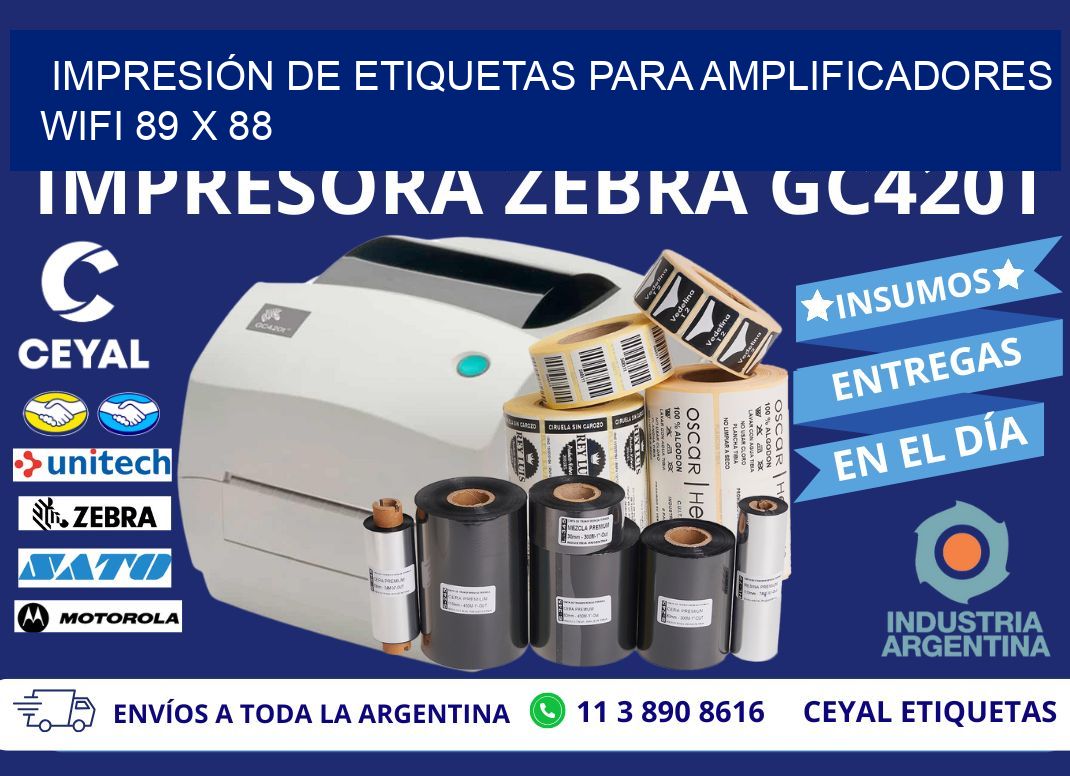 IMPRESIÓN DE ETIQUETAS PARA AMPLIFICADORES WIFI 89 x 88