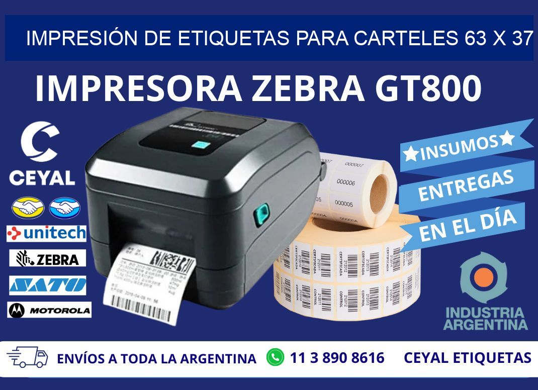 IMPRESIÓN DE ETIQUETAS PARA CARTELES 63 x 37