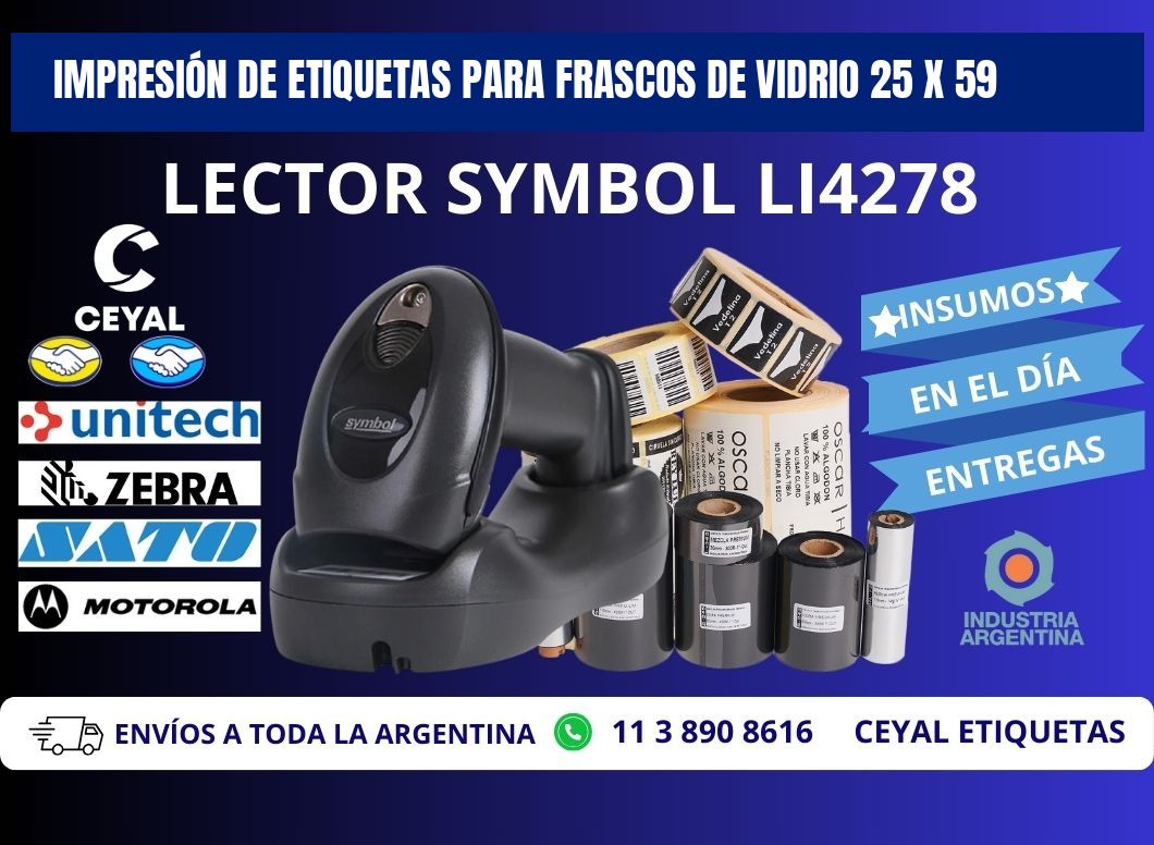 IMPRESIÓN DE ETIQUETAS PARA FRASCOS DE VIDRIO 25 x 59