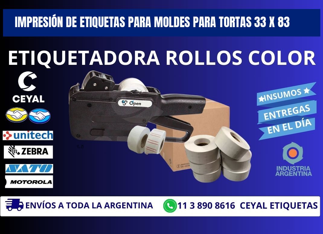 IMPRESIÓN DE ETIQUETAS PARA MOLDES PARA TORTAS 33 x 83