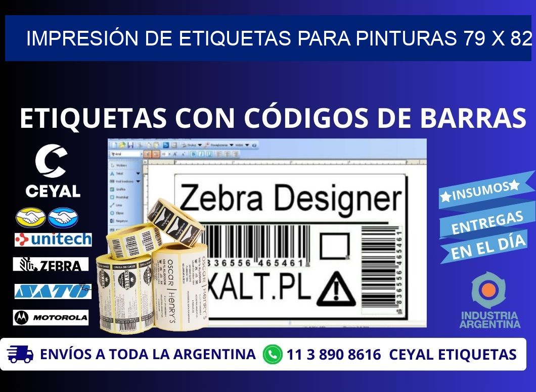 IMPRESIÓN DE ETIQUETAS PARA PINTURAS 79 x 82