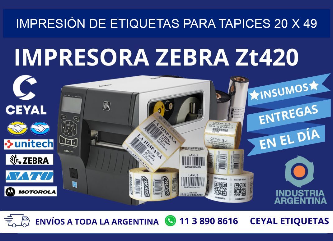 IMPRESIÓN DE ETIQUETAS PARA TAPICES 20 x 49