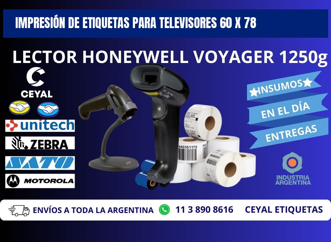 IMPRESIÓN DE ETIQUETAS PARA TELEVISORES 60 x 78