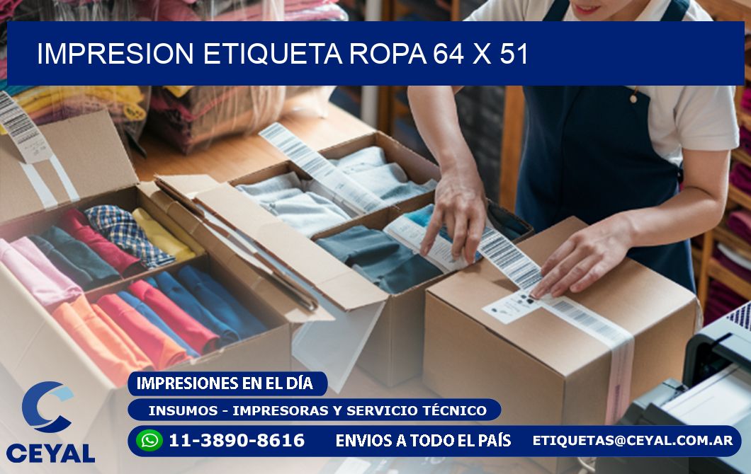 IMPRESION ETIQUETA ROPA 64 x 51