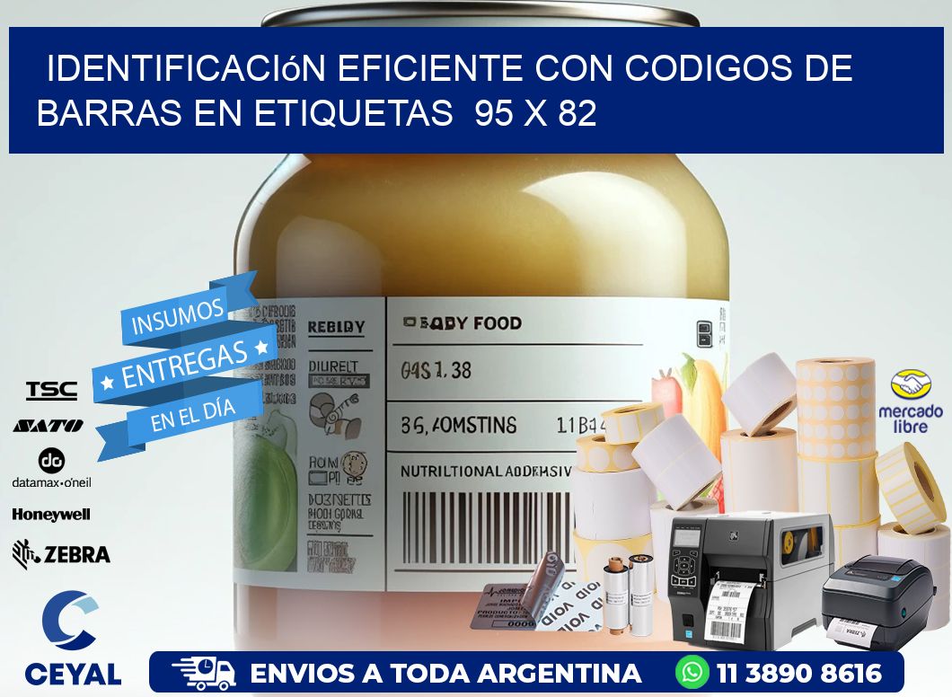 Identificación Eficiente con Codigos de Barras en Etiquetas  95 x 82