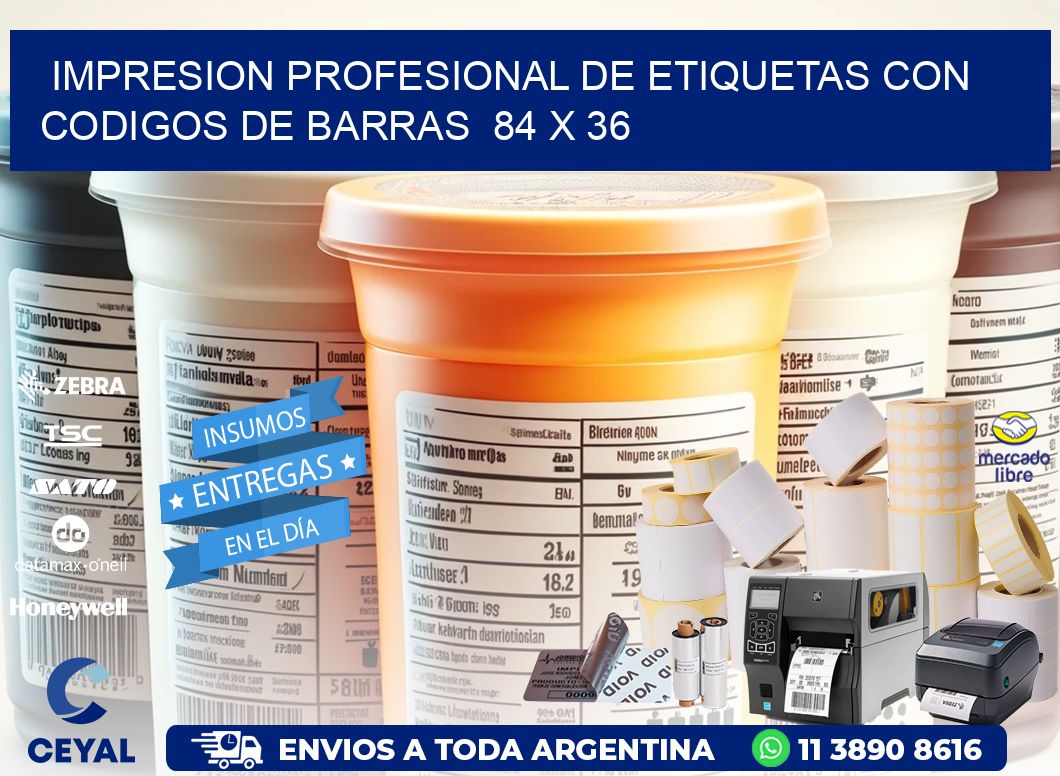 Impresion Profesional de Etiquetas con Codigos de Barras  84 x 36