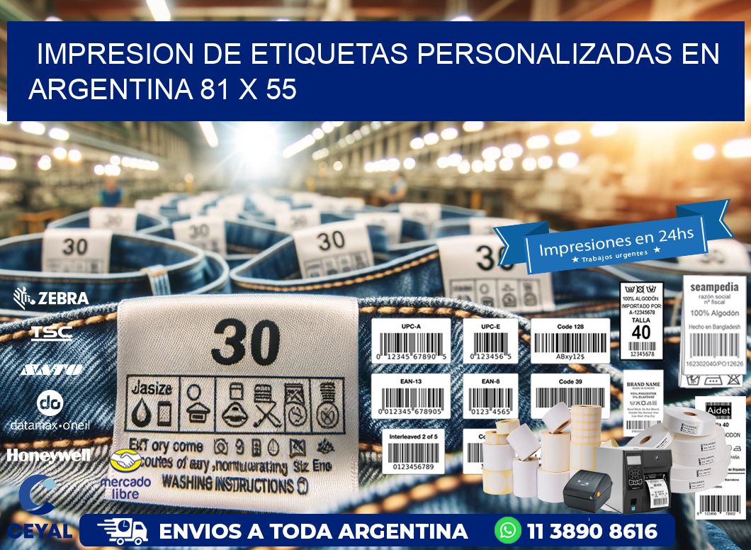 Impresion de Etiquetas Personalizadas en Argentina 81 x 55