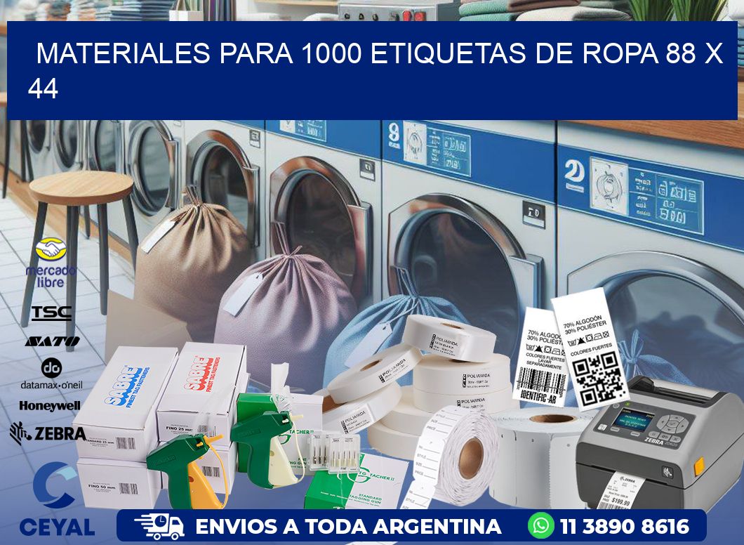 MATERIALES PARA 1000 ETIQUETAS DE ROPA 88 x 44