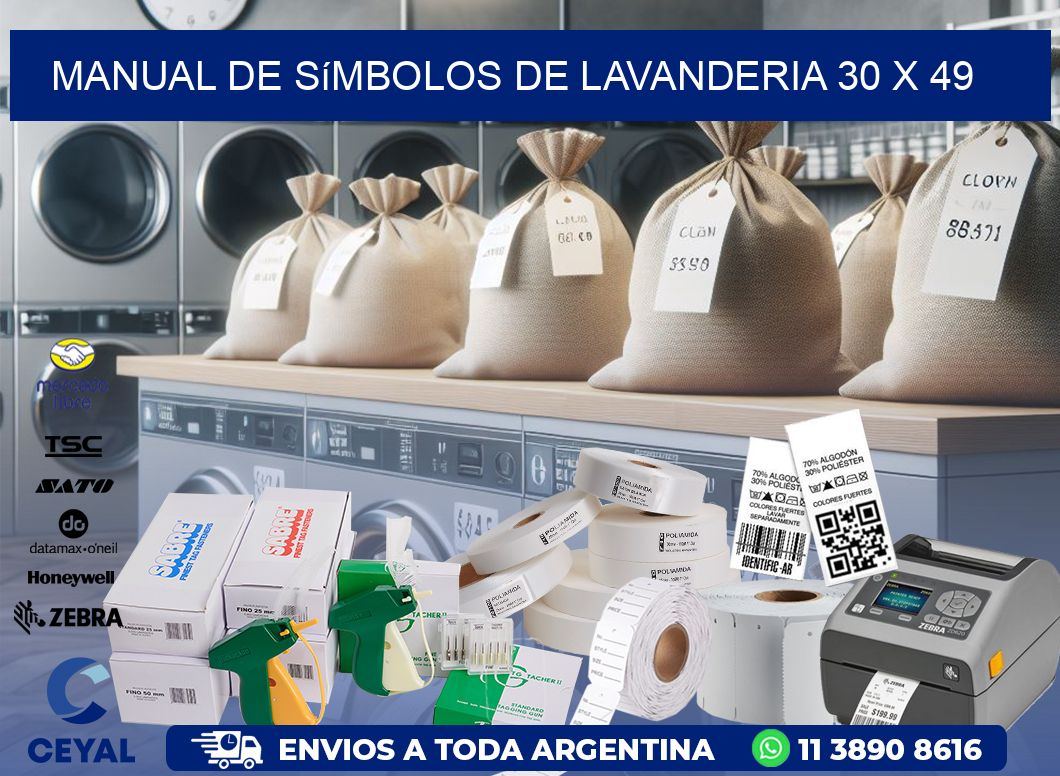 Manual de Símbolos de Lavanderia 30 x 49