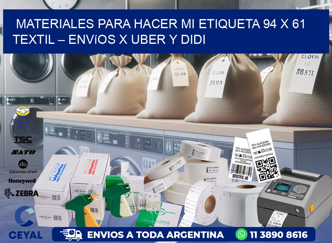 Materiales para hacer mi Etiqueta 94 x 61 textil – Envíos x Uber y DiDi