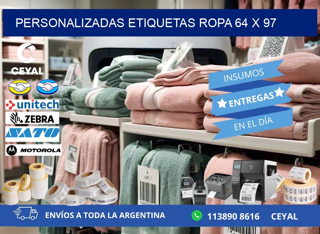 PERSONALIZADAS ETIQUETAS ROPA 64 x 97