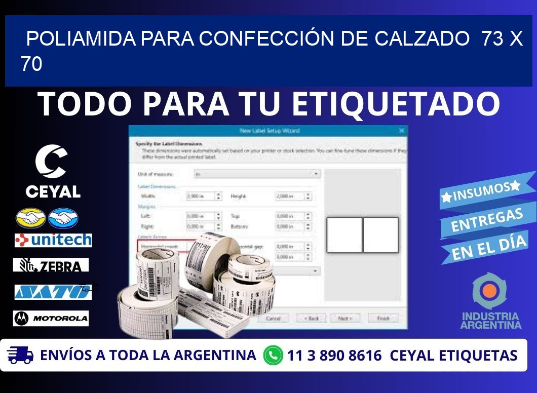 POLIAMIDA PARA CONFECCIÓN DE CALZADO  73 x 70