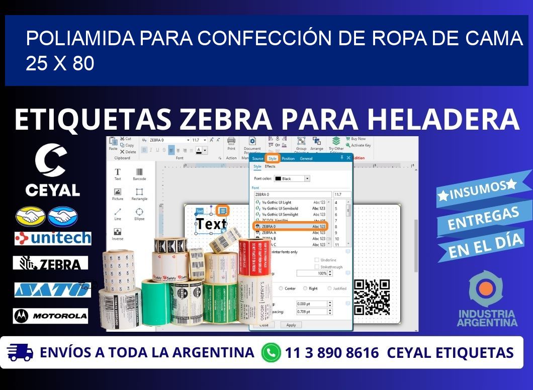 POLIAMIDA PARA CONFECCIÓN DE ROPA DE CAMA  25 x 80