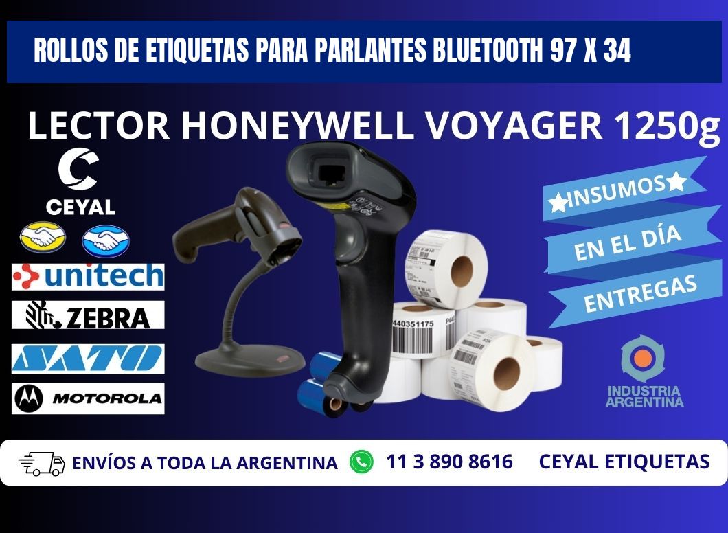 ROLLOS DE ETIQUETAS PARA PARLANTES BLUETOOTH 97 x 34