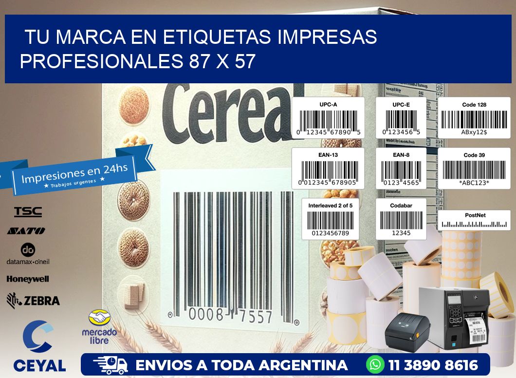 Tu Marca en Etiquetas Impresas Profesionales 87 x 57