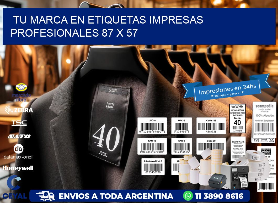 Tu Marca en Etiquetas Impresas Profesionales 87 x 57