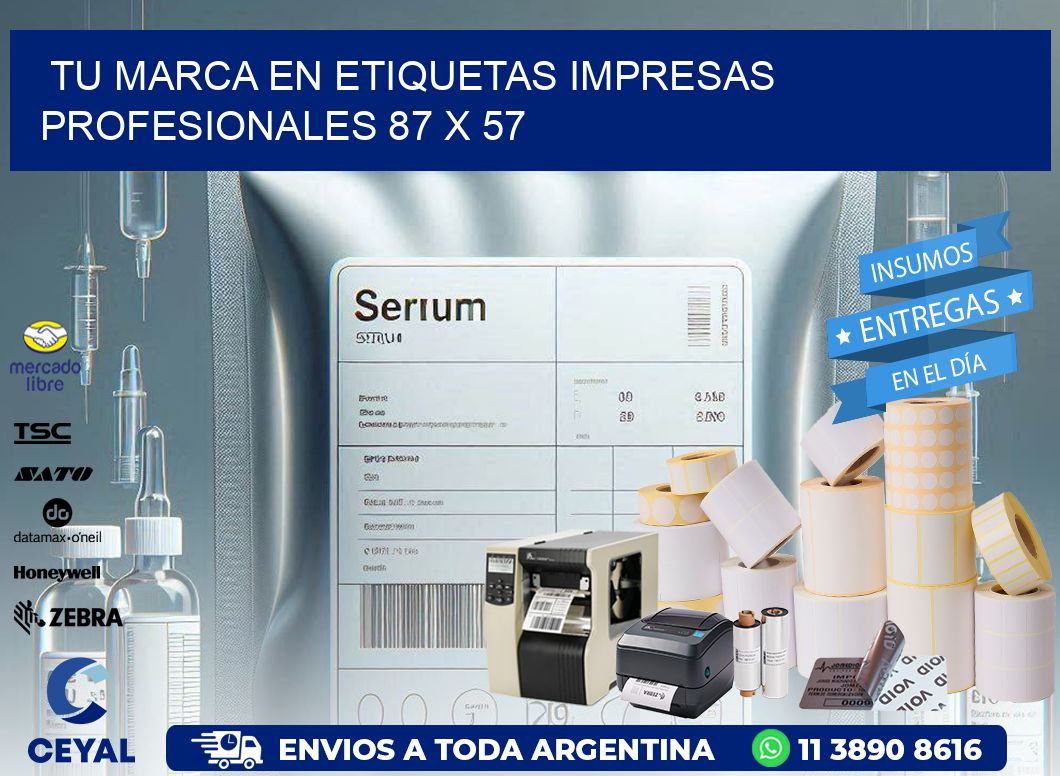 Tu Marca en Etiquetas Impresas Profesionales 87 x 57