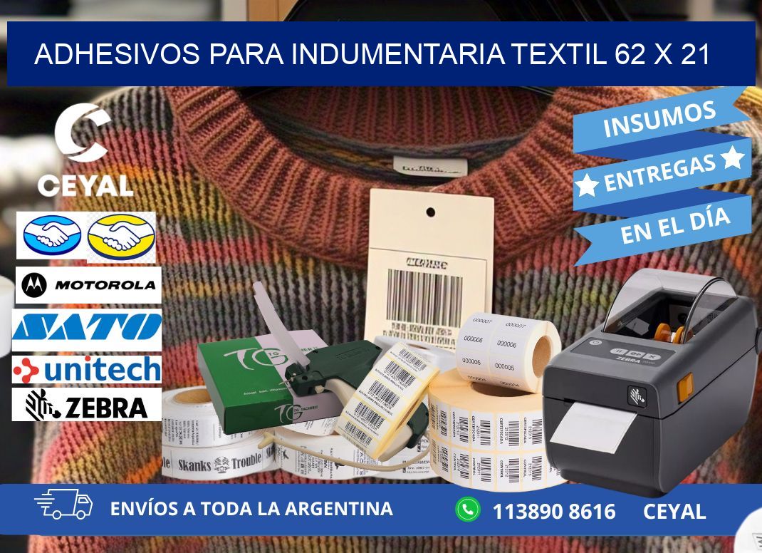 ADHESIVOS PARA INDUMENTARIA TEXTIL 62 x 21