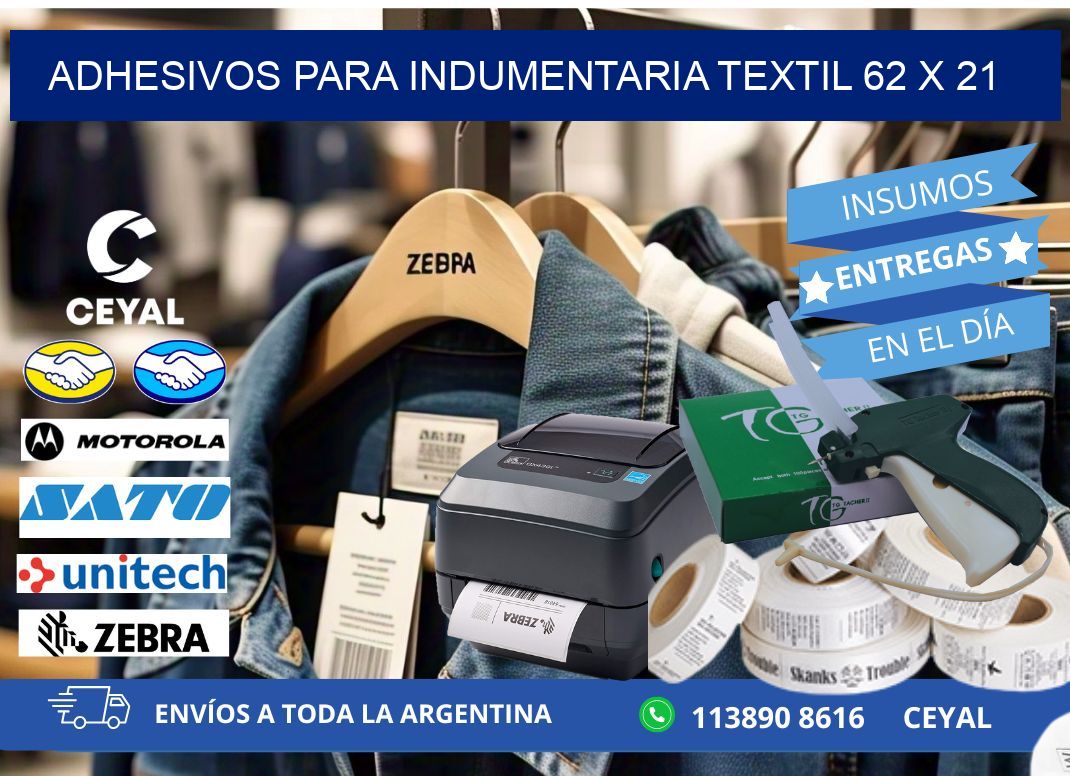 ADHESIVOS PARA INDUMENTARIA TEXTIL 62 x 21