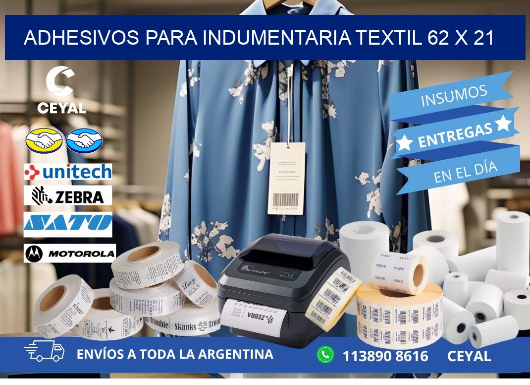 ADHESIVOS PARA INDUMENTARIA TEXTIL 62 x 21